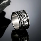 Norse Wolf Ring — Stainless Steel Knot Detail