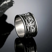 Norse Wolf Ring — Stainless Steel Knot Detail