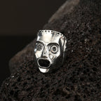 2024 Handsome New Retro Simple New Punk Hip-hop Skull Personality Men's Open Ring Robot Ghost Head Jewelry Wholesale
