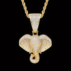Gold Elephant Pendant Necklace Statement