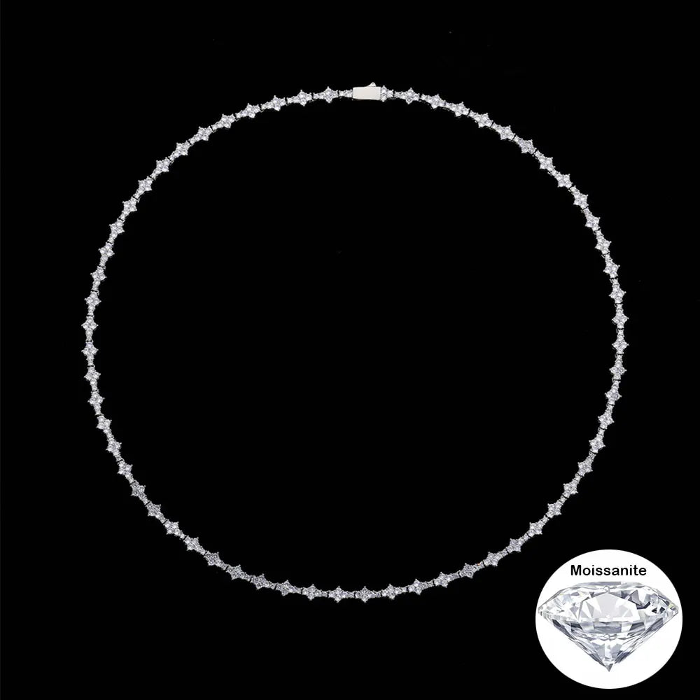 Tennis Chain Necklace Stainless Steel 6.5MM Cluster
