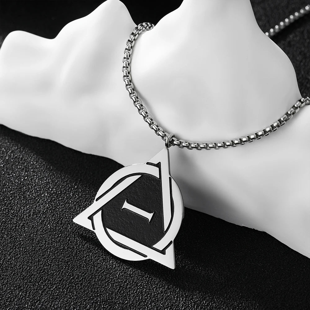 Triangle Stainless Steel Pendant Necklace For Men Women Luxury Hip Hop Necklaces Fashion Simple Retro Accessories