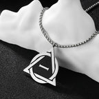 Triangle Stainless Steel Pendant Necklace For Men Women Luxury Hip Hop Necklaces Fashion Simple Retro Accessories