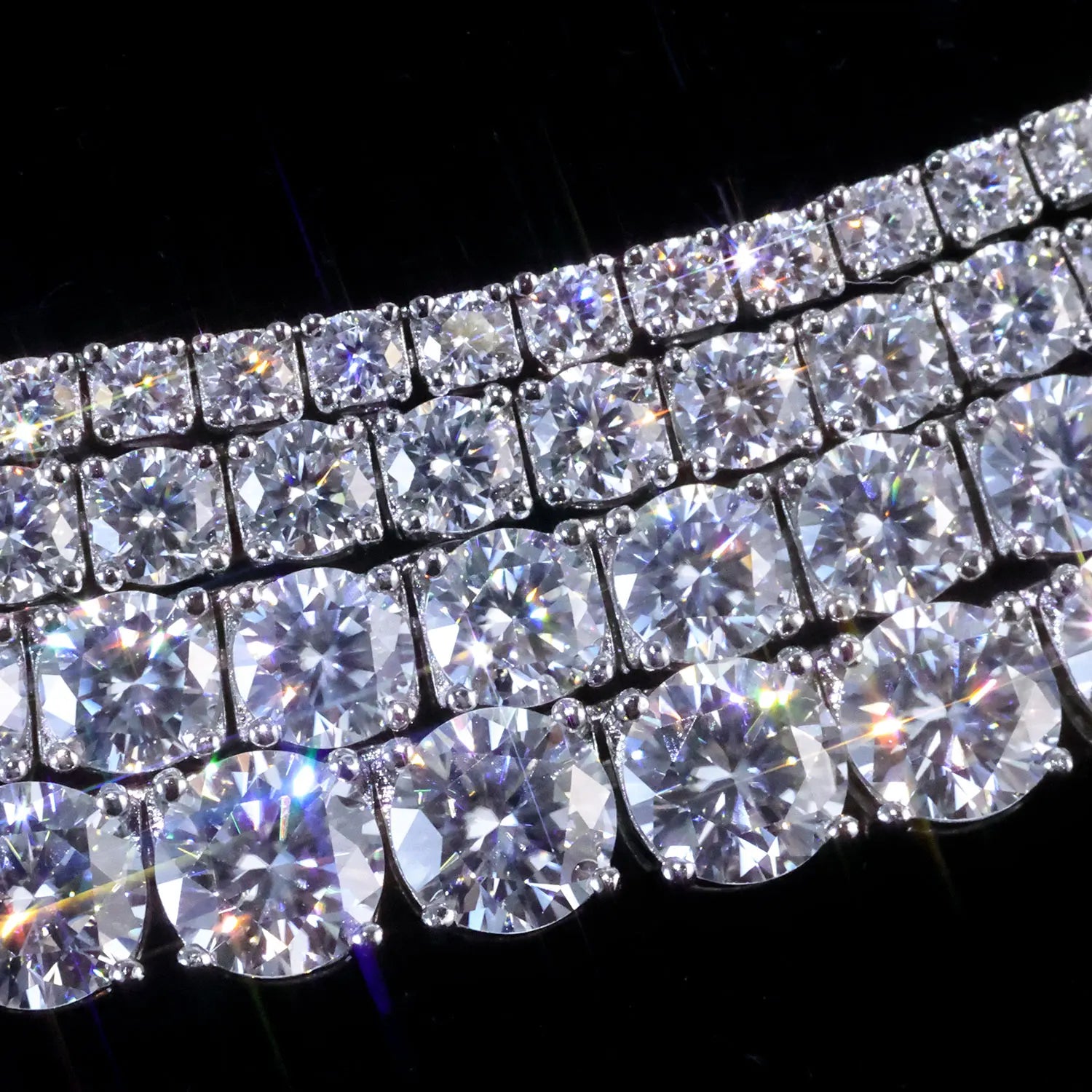 925 VVS Moissanite Tennis Chain Fine Jewelry 2/3/4/5MM Width Iced Out Bling Moissanite Bracelet Sterling Silver for Women Men