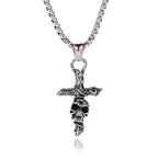 Death Skull Cross Pendant Necklace — Gothic