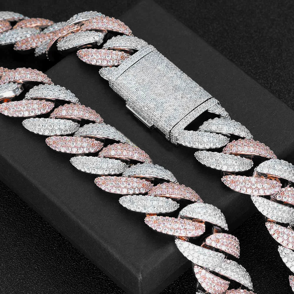 Rose Gold Cuban Chain Necklace Iced Out 22MM