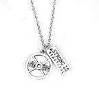 Weight Plate Dumbbell Pendant — Stainless Steel