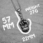 Middle Finger Skull Pendant Necklace — 316L Stainless Steel