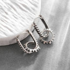 Gothic Spiked Hoop Earrings Small Textured Huggie — Two-Tone