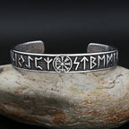 Vintage Nordic Viking Compass Bracelet Punk 316L Stainless Steel Vikings Rune Men Bangles Biker Amulet Jewelry Gift