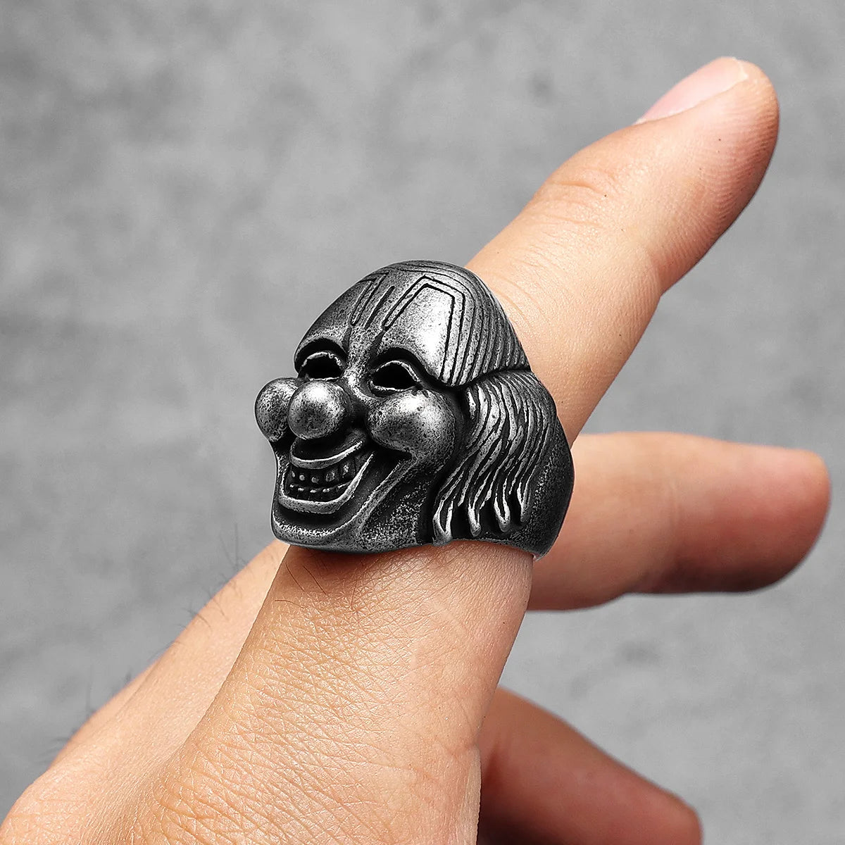 Clown Skull Ring Black — Stainless Steel