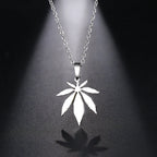 Stainless Steel Necklace For Women Man Maple Leaf Choker Pendant Chain Necklaces Engagement Jewelry korean Fashion NEW
