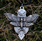 Gothic Death Moth Pendant Necklace