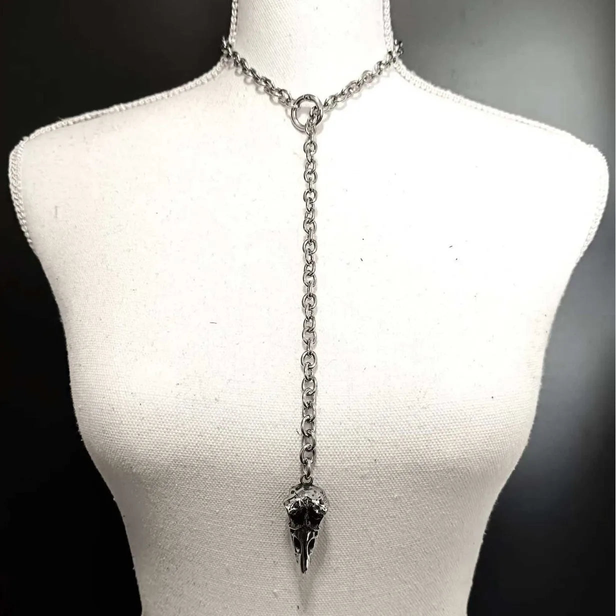 Gothic Crow Skull Necklace For Women man Fashion Vampire Bat Accessory Punk Jewelry Gift Circle Pagan Vintage Moth Charm Choker