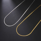 Gold Herringbone Snake Chain Necklace 5mm — Stainless Steel