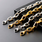 Statement Rectangle Chain Necklace — Stainless Steel