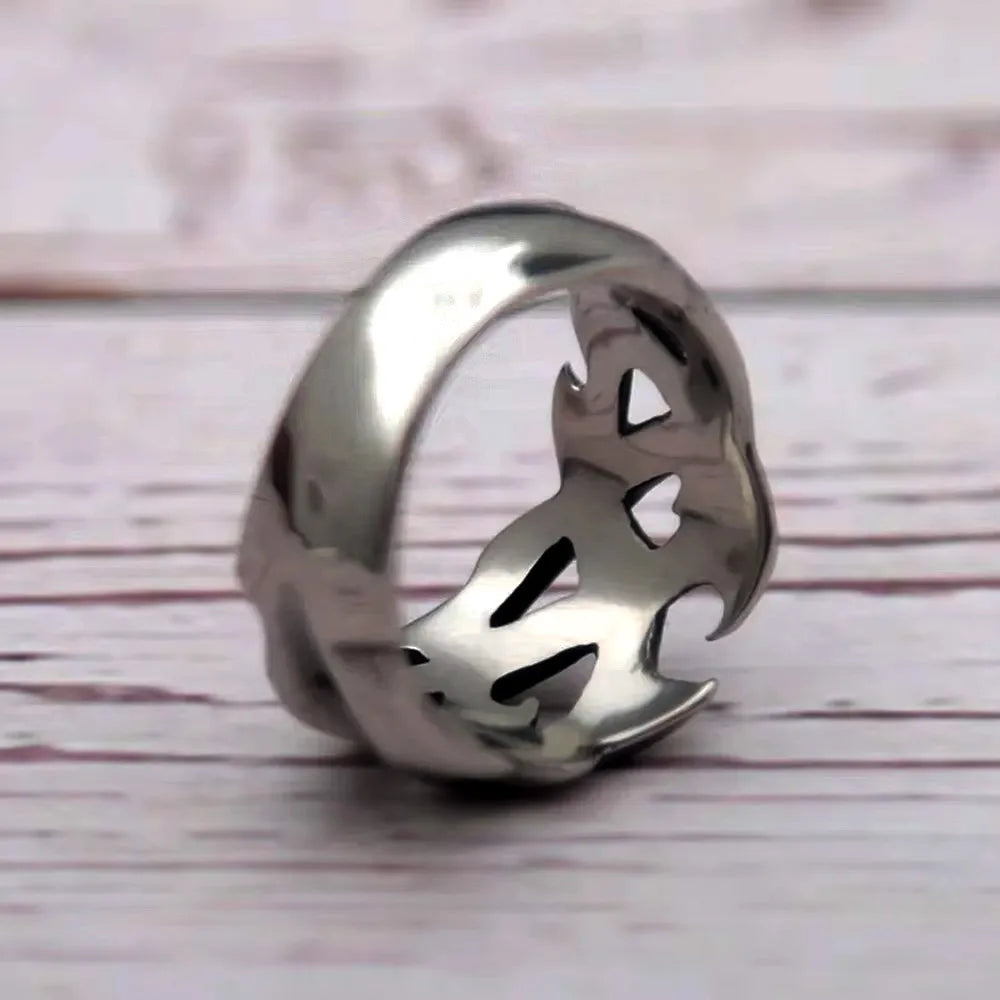 Simple Hollow Crown Of Thorns Stainless Steel Ring Gothic Punk Design Inspired Ring For Men Women Biker Fashion Jewelry