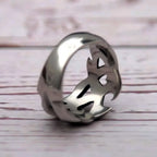 Simple Hollow Crown Of Thorns Stainless Steel Ring Gothic Punk Design Inspired Ring For Men Women Biker Fashion Jewelry