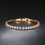 ZHOUYANG Tennis Bracelets For Women Simple Luxury Round Crystal Gold Color Bangle Chain Wedding Female Gift Wholesale Jewelry