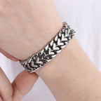 Men Bracelet for Man Gold Color Stainless Steel 16MM Width Heart Shape Chain Bracelets Men's On Hand Wrist Jewelry