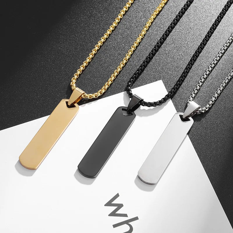 Gold Minimal Box Chain Pendant Necklace