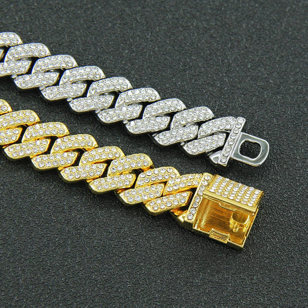 Iced Out Miami Cuban Chain 14mm — Silver