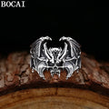 BOCAI New S925 Sterling Silver Retro Punk Skull Vampire Ring Selected Gifts