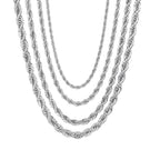 Twisted Rope Chain Necklace — Stainless Steel