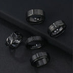 Roman Numeral Spinner Ring Set — Stainless Steel
