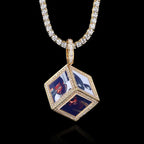 Statement Photo Pendant Necklace Memory Cube