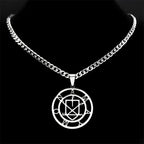 Silver Sigil Pendant Necklace — Stainless Steel