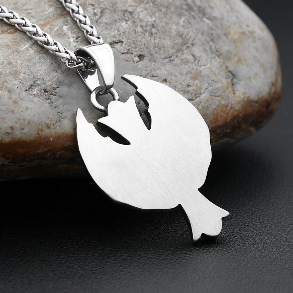 Cross Steel Pendant Vintage Punk Angel Wings Memorial