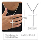 Two-Tone Cross Pendant Necklace — Stainless Steel