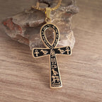 Vintage Egyptian Key of Life Ankh Cross Pendant Horus Patronus Necklace Men's Fashion Pharaoh Amulet Jewelry