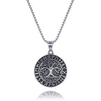Gothic Tree of Life Pendant Necklace — Silver-Tone, Vintage Chain