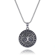 Gothic Tree of Life Pendant Necklace — Silver-Tone, Vintage Chain