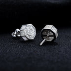 Iced Out Stud Earrings — 925 Silver
