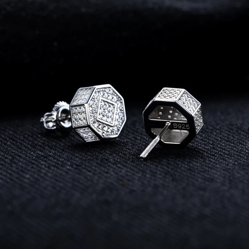 Iced Out Stud Earrings — 925 Silver
