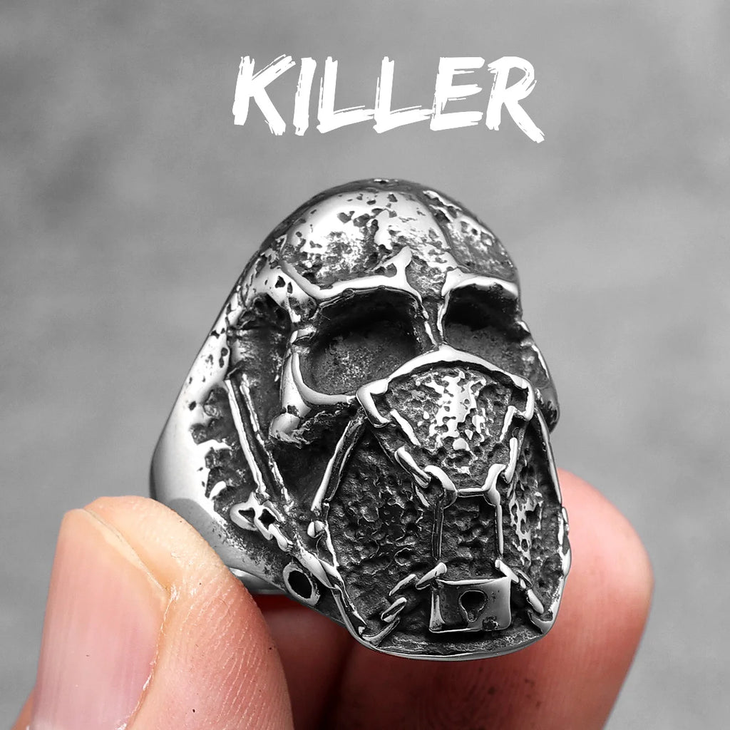 Vintage Punk Gothic All Skull Head Series Stainless Steel Womens Mens Rings Unique for Biker Jewelry Creativity Gift