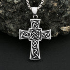 Cross Viking Steel Pendant Blue Eye Stone 316L