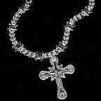 Acrylic Jesus Cross Cuban Necklace — Stainless Steel