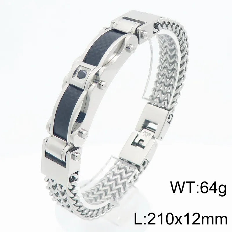 Bike Chain Man Bracelet for Men Gold Color Stainless Steel Link Men's Wrist Bracelets On Hand Jewelry Accessories