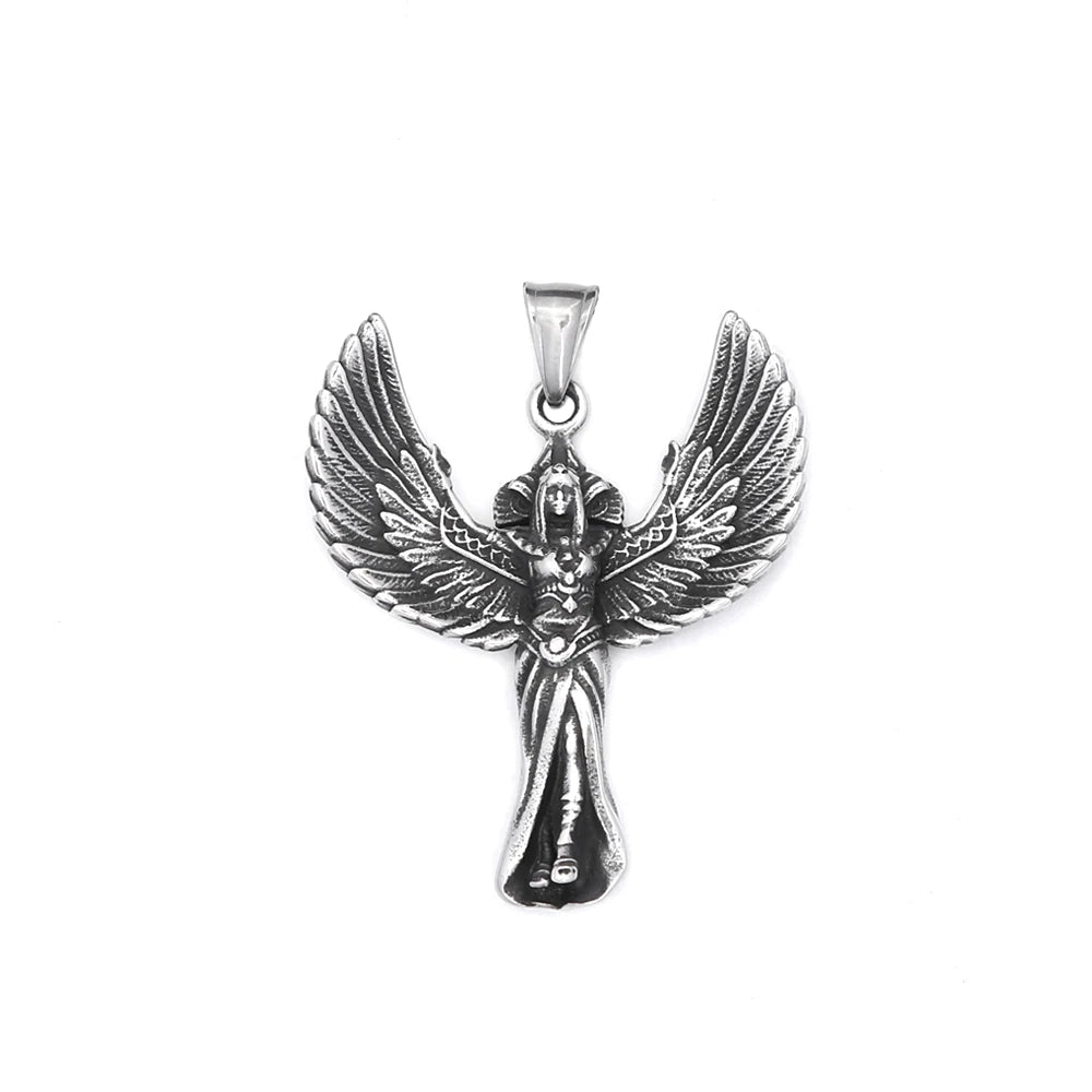 Angel Wings Steel Pendant Vintage Praying Hand