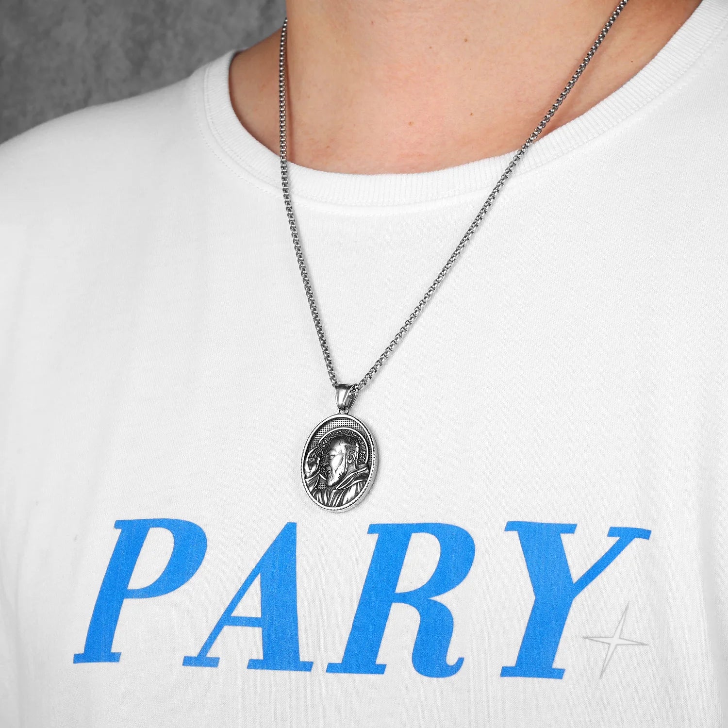 Padre Pio Pendant Necklace — Stainless Steel