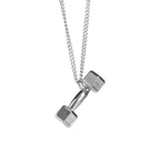 Silver Minimal Dumbbell Pendant Necklace