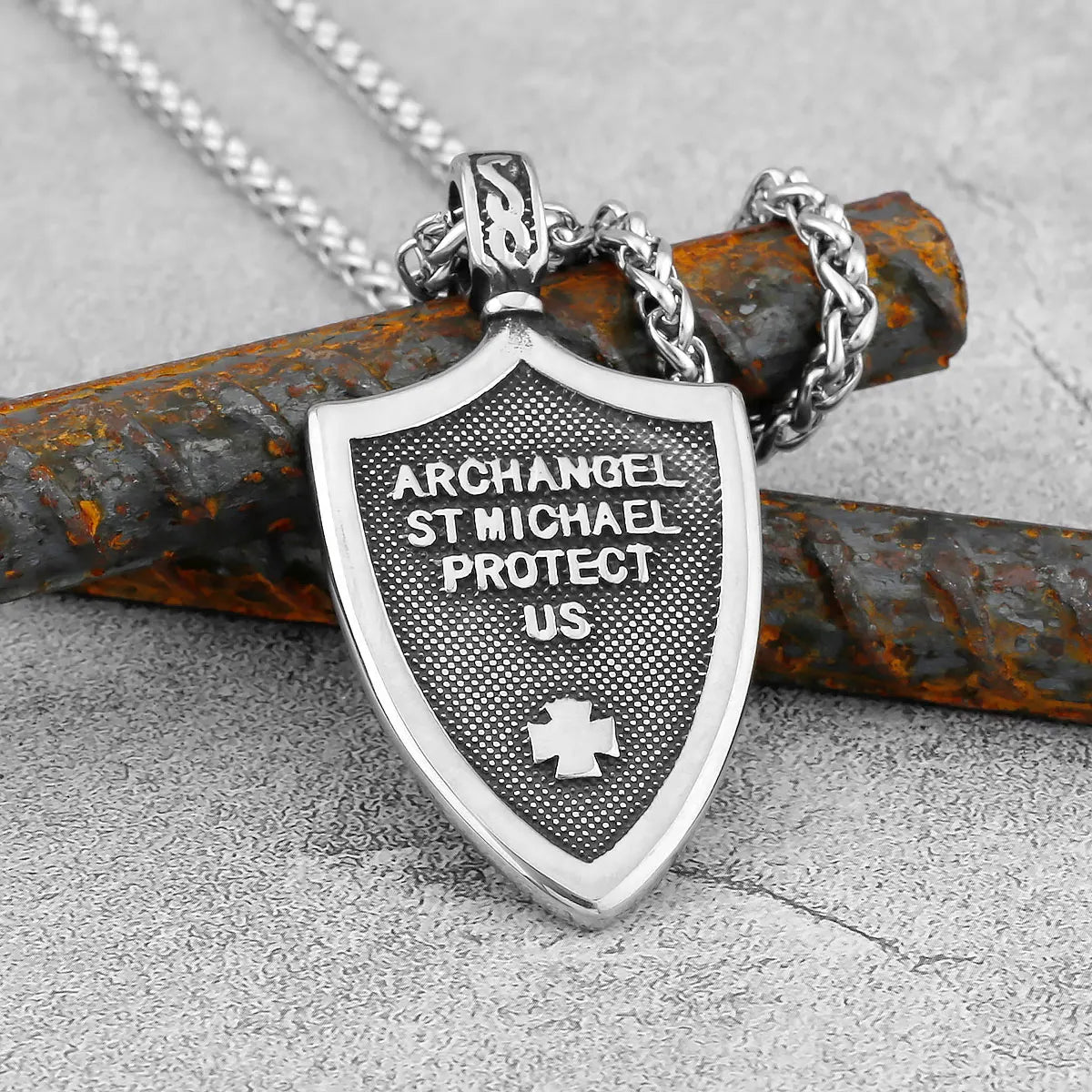 High Quality Design Stainless Steel Odin Warrior Shield Viking Necklace Nordic Religious Belief Jesus Amulet Pendant Jewelry