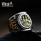 Fashion Viking Rune Pattern Bear claw Celtic knot Ring Stainless Steel Mens Punk Jewelry BR8-739