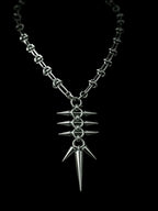 Punk Grunge Goth Rivet Long Spike Pendant Chain Necklace