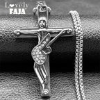Cross Jesus Crucifix Silver Pendant Guitar Punk