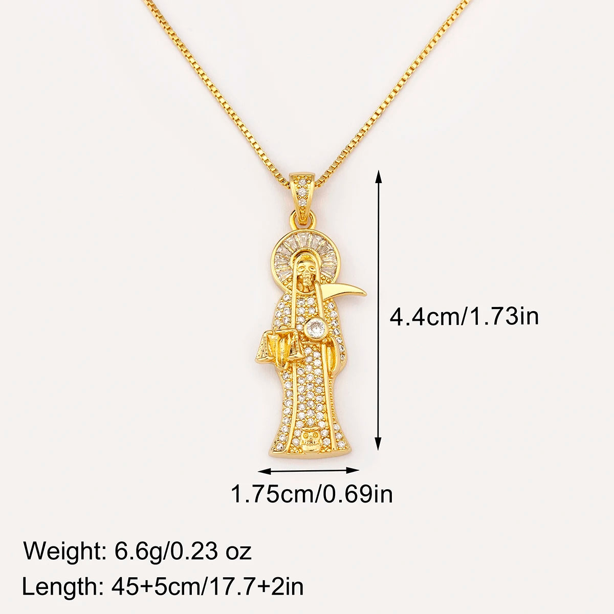 Iced Out Virgin Mary Pendant Necklace